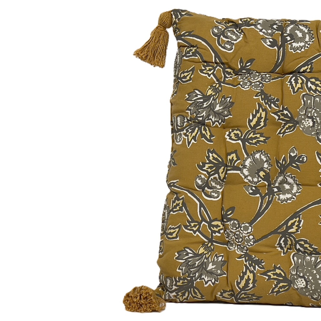 Cojín silla print amarillo 40x40cm