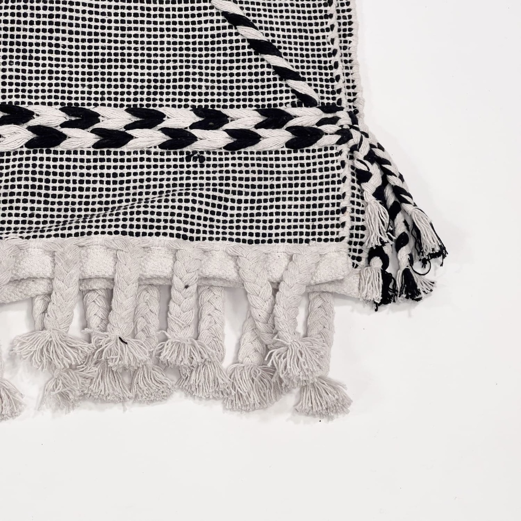 Alfombra Boho rombos BN 160x230cm