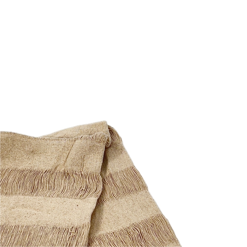 Manta tejida franjas crudo 125x150cm