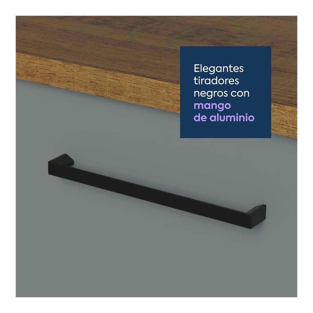 Base cocina Agata gris 2 puertas 3 cajones 120cm