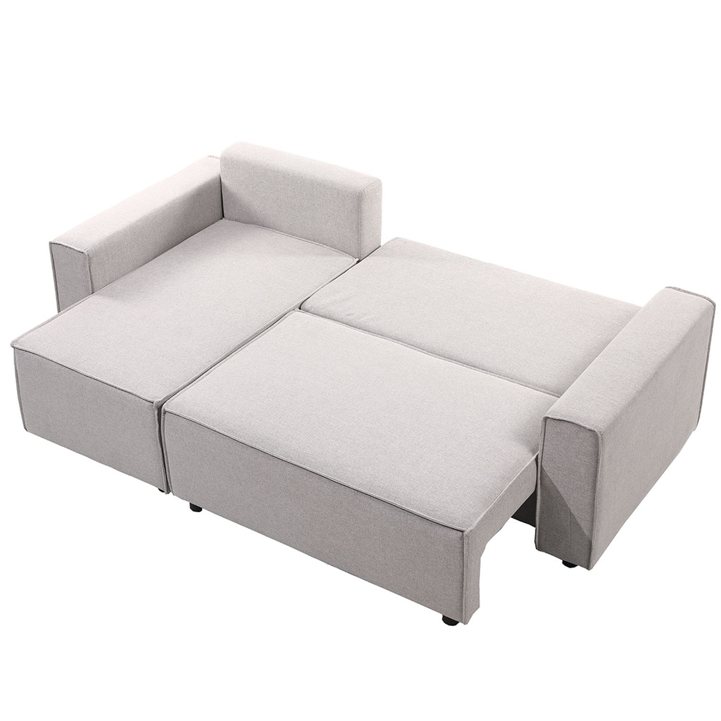 Sofá cama seccional Vito gris claro edición touch