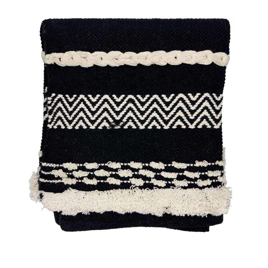 Alfombra 150x210cm líneas shaggy BN