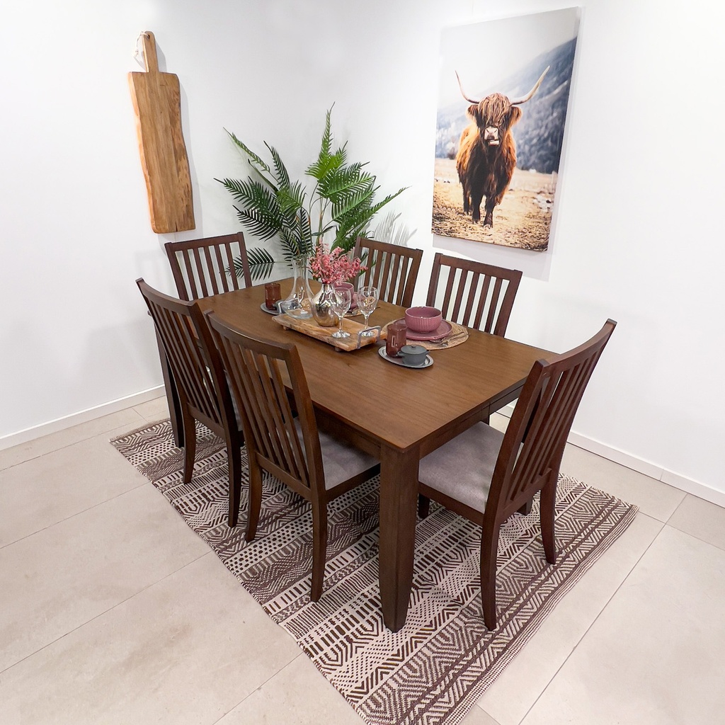 Juego Comedor 6 sillas Balui café