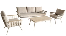 [230041359] Juego living terraza Lorenzo 3-1-1 beige