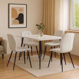 [230043871] Juego comedor Khissa B  4 sillas Aziza gris claro